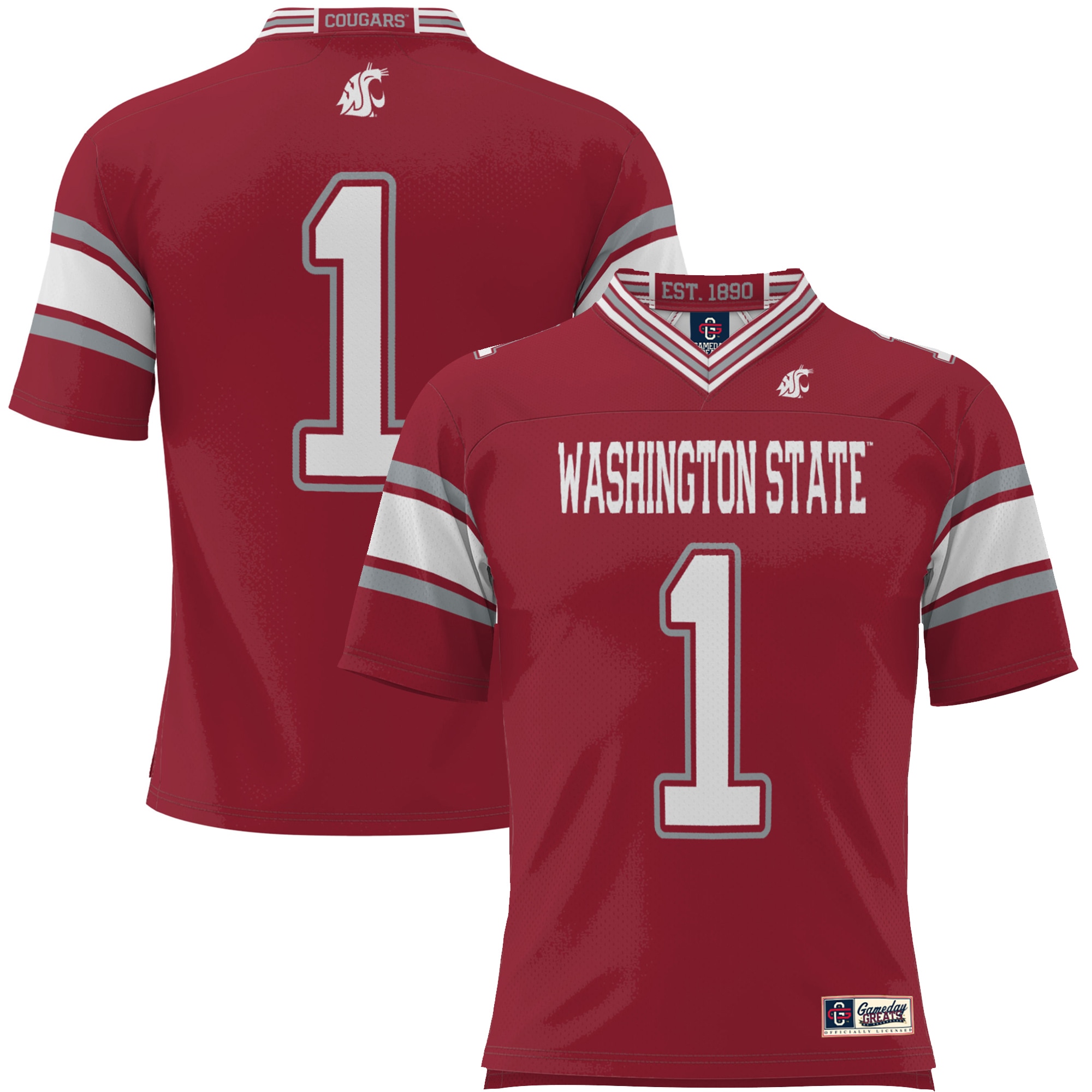 [DDG] Washington State Cougars GameDay Greats Youth Endzone Football Jersey - Crimson