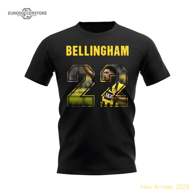 Premium Jude Bellingham Name And Number Borussia Dortmund Tee (black)
