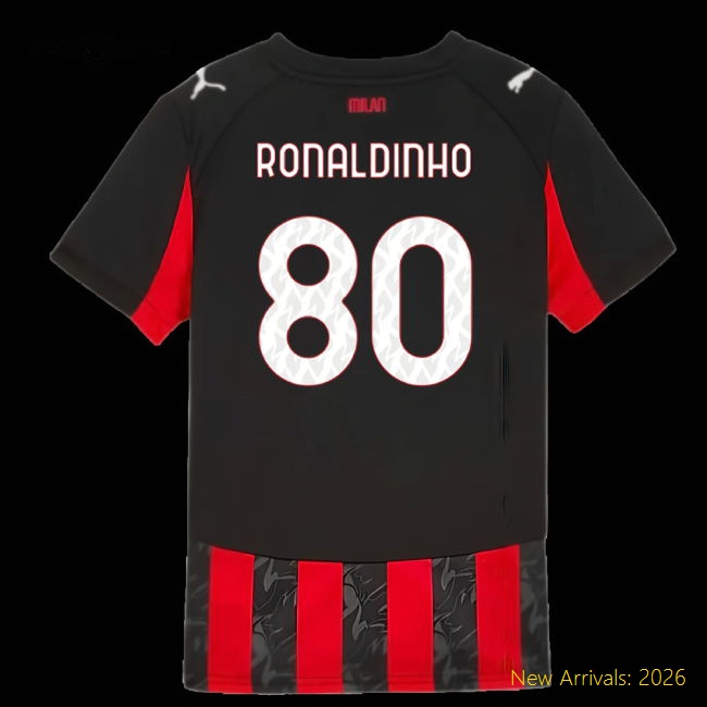 Ac Milan Children 2025 Home Jersey Shirt Football Fan Supporter Collection