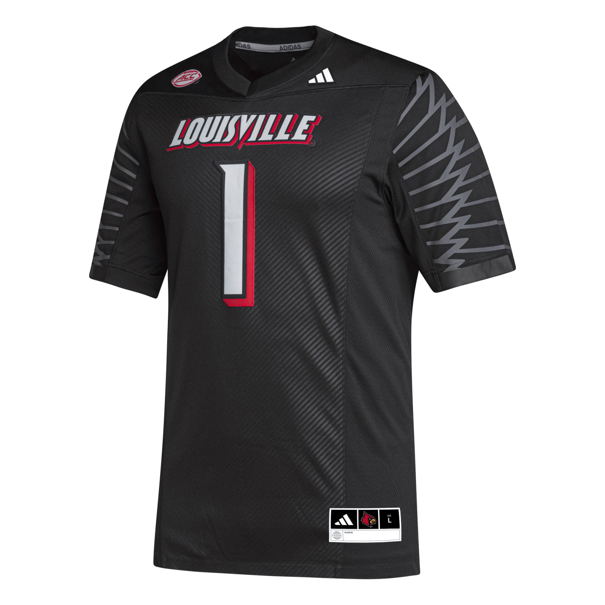 Men's #1 Black Louisville Cardinals Premier Football Jersey