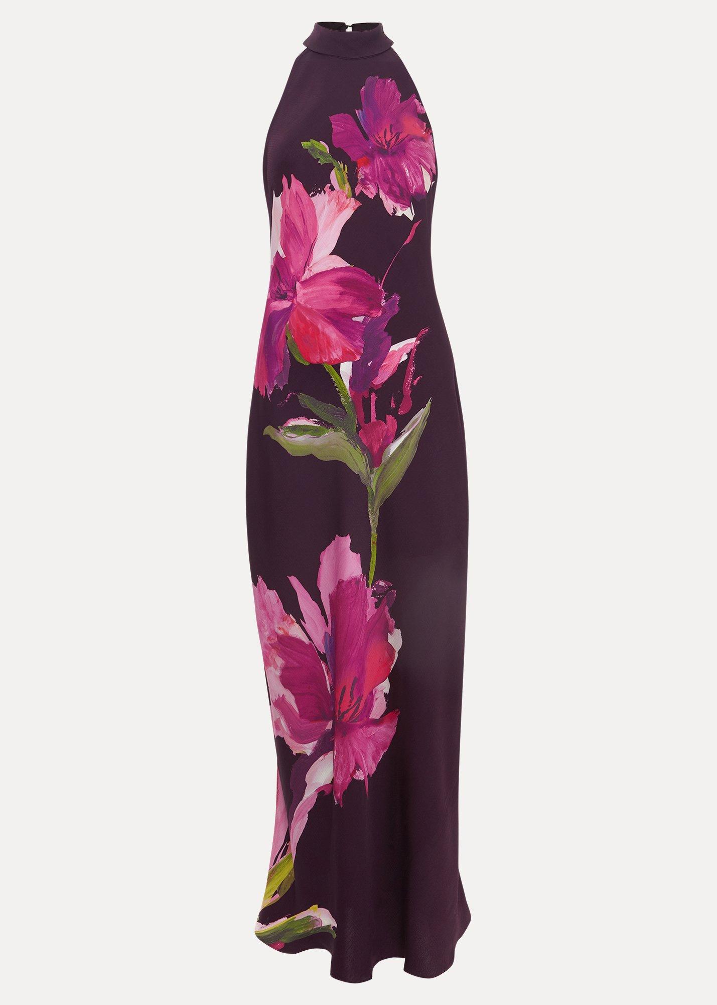 Petite Marcella Satin Printed Maxi Dress