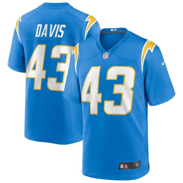 None Michael Davis Game Jersey - Blue | NFL Player Jersey | NFL Footba