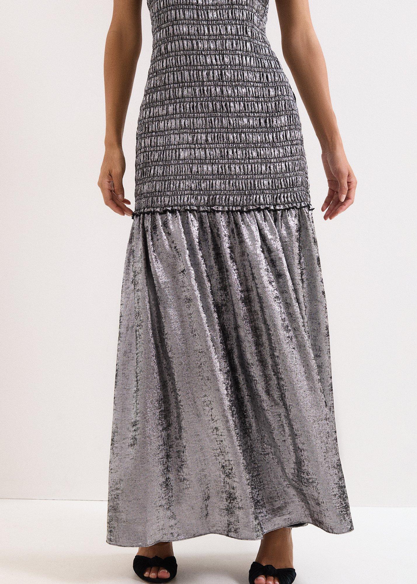 Tasmin Silver Shimmer Maxi Dress