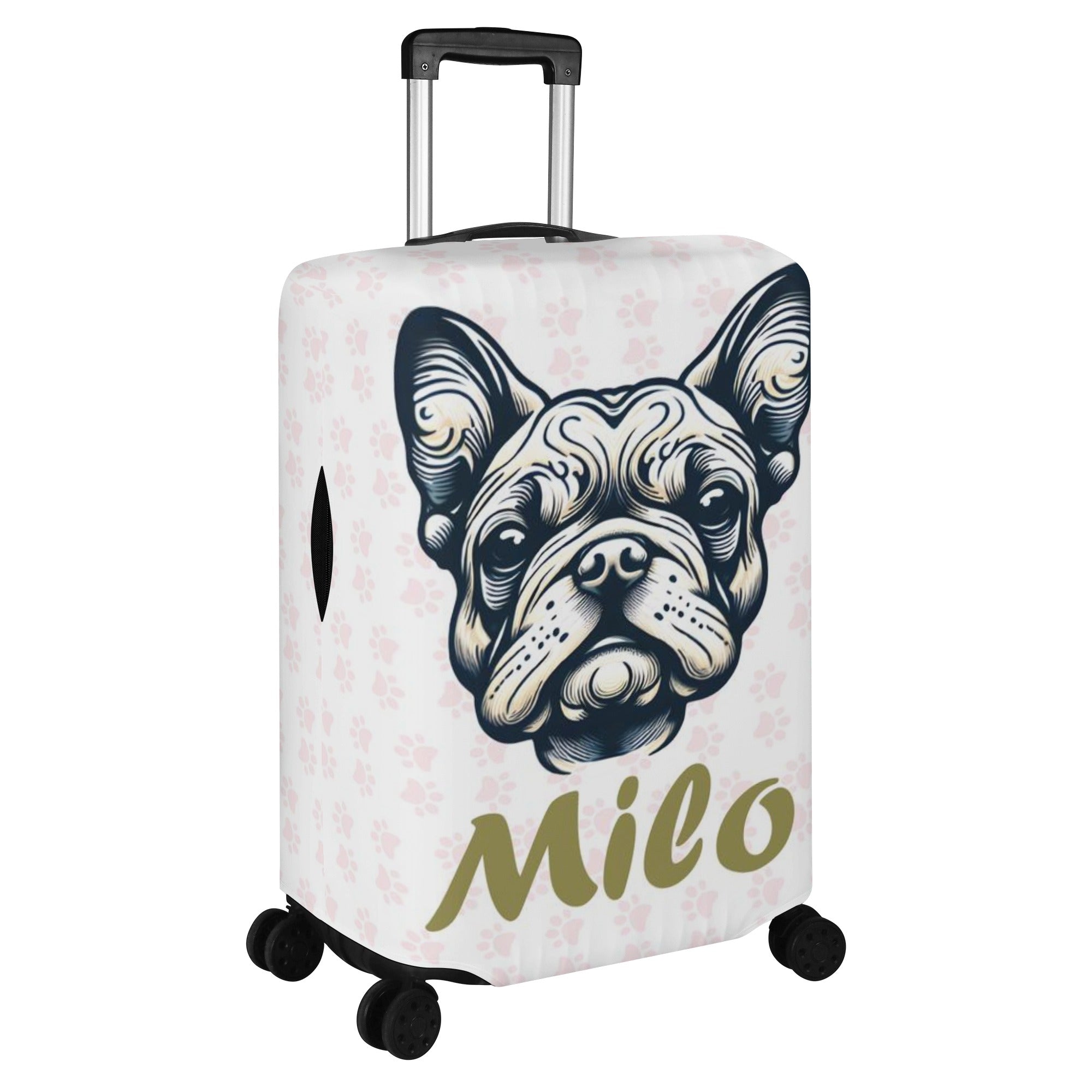 Personalized Luggage Cover with Frenchie Name - Luggage Cover