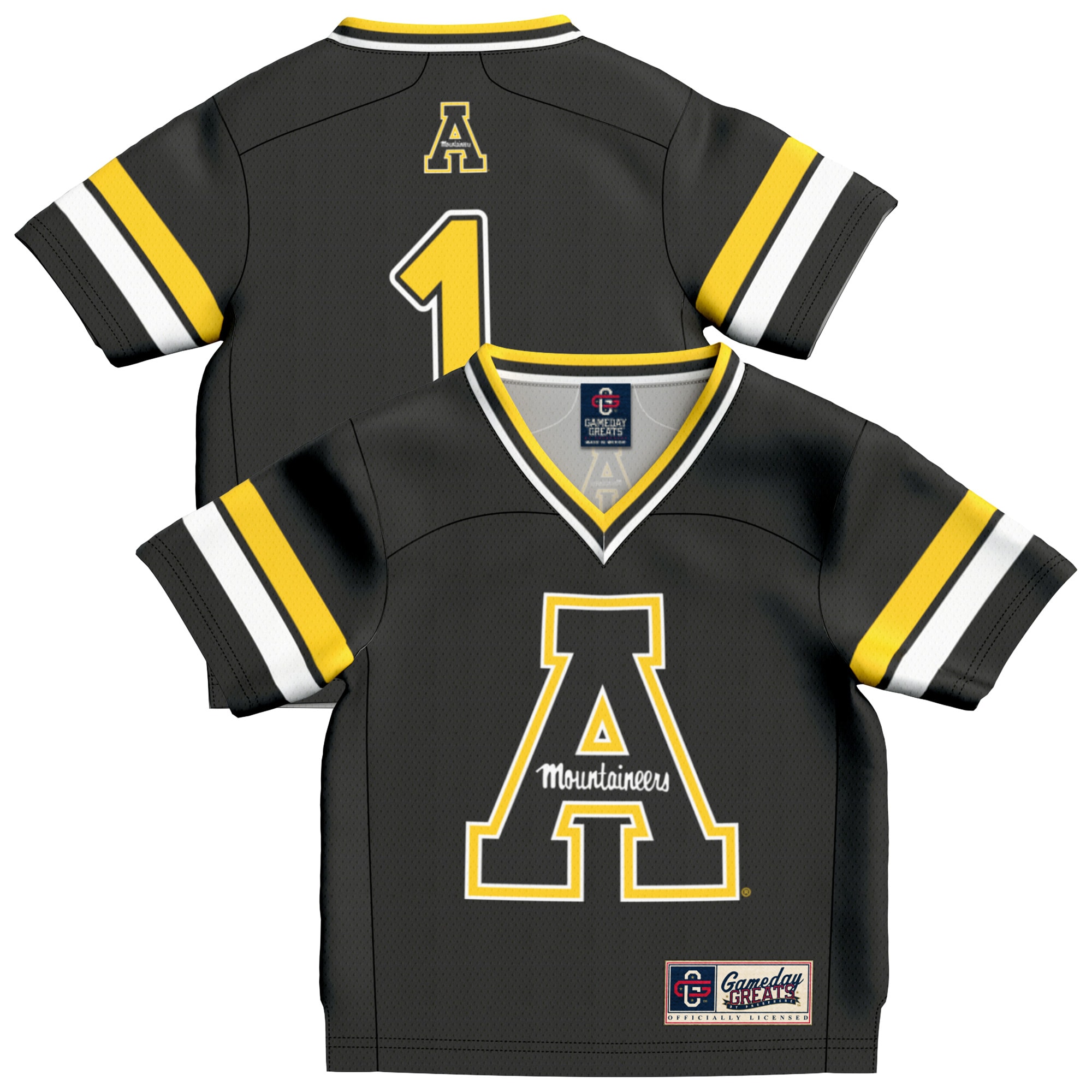 #1 Appalachian State Mountaineers GameDay Greats Toddler Collegiate Football Fashion 2026/2027 Football Jersey - Black