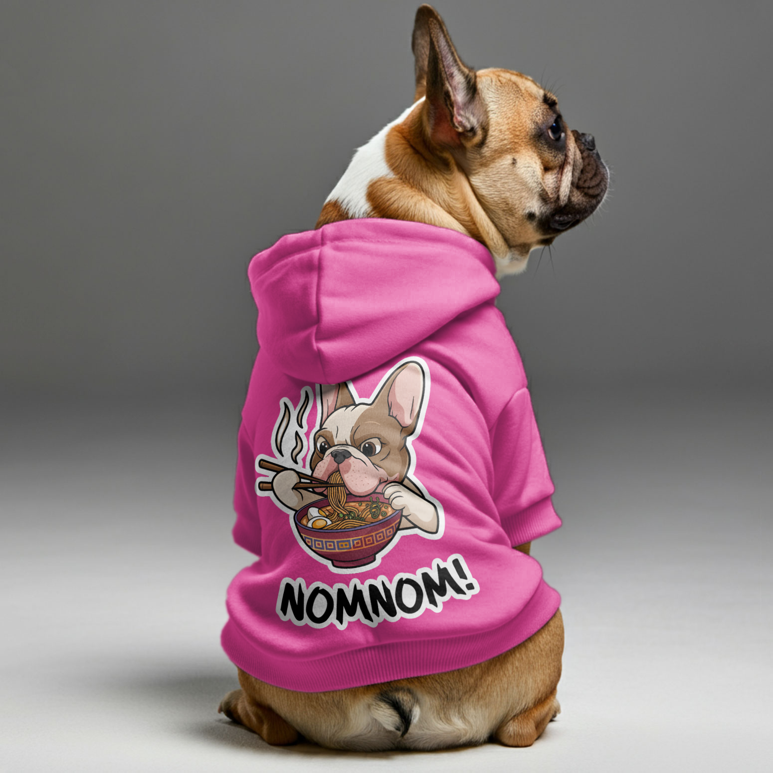 Nomnom! - Stylish Personalized French Bulldog Hoodies With Funny Quotes – Stylish, Cozy, And Premium 100% Cotton Outdoor Style