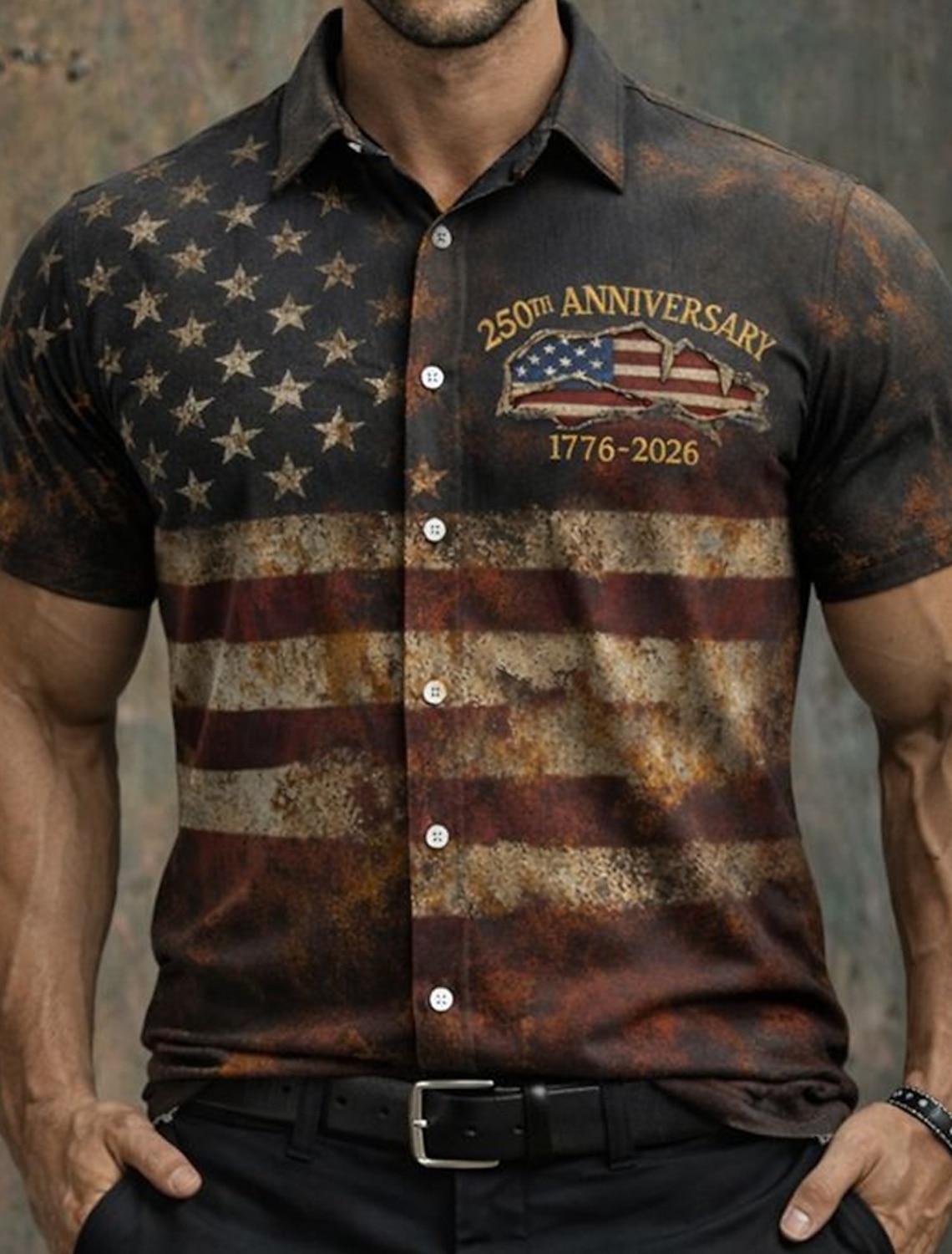 Men's 4th of July U.S. 250th Anniversary Eagle Freedom Shirt Button Up Shirt Short Sleeve Patriotic Outdoor Holiday Summer Spring Turndown 3D Print Collared Shirts Black Wine Dark Blue