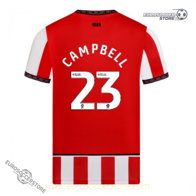 Sheffield United 25-26 Season Home Jersey with CAMPBELL 23 Printing