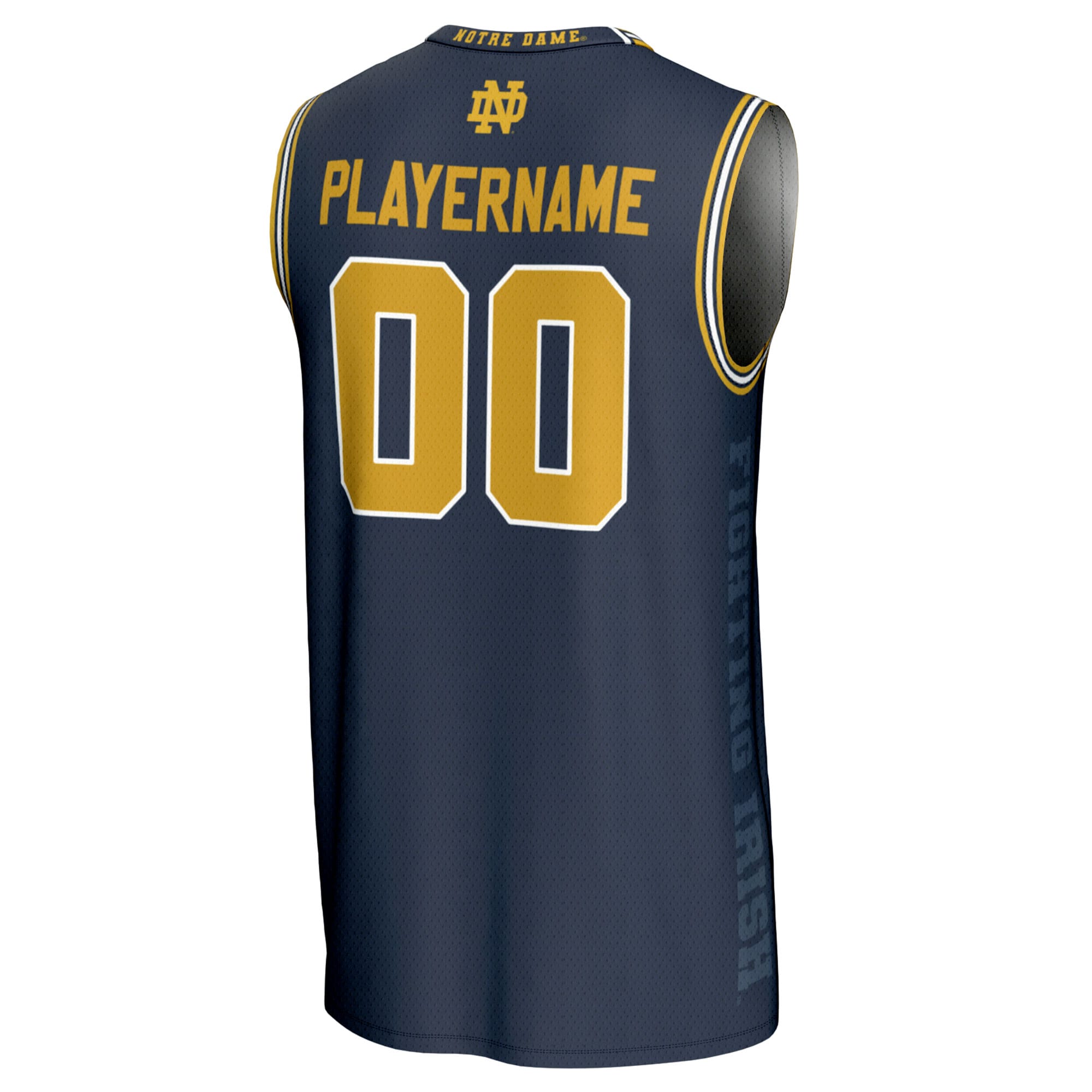 [NJP] Notre Dame Fighting Irish GameDay Greats Youth NIL Pick-A-Player Women's Basketball Lightweight Icon Print Jersey - Navy
