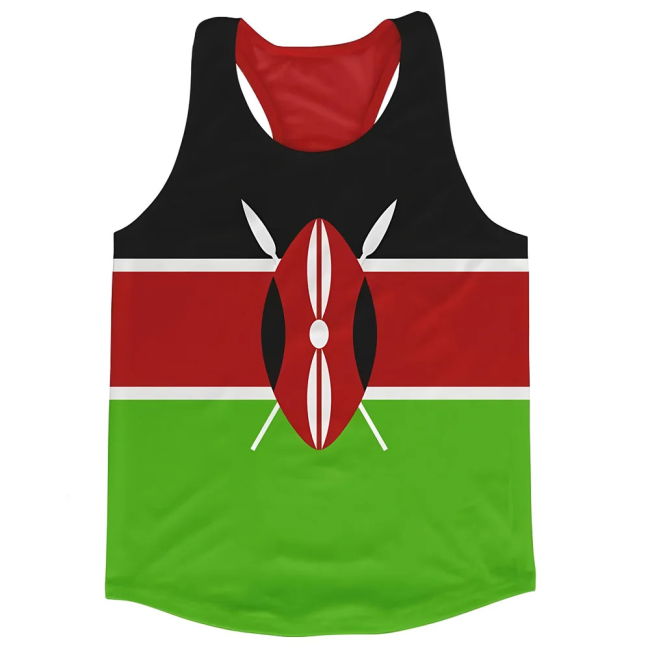 Exclusive-Design Kenya Flag Running Vest Championship Match-Ready
