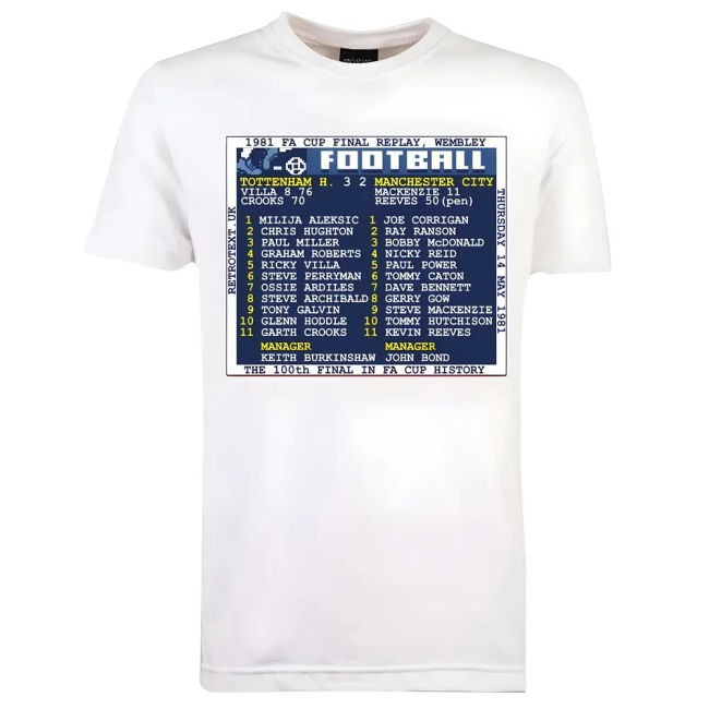1981 FA Cup Final Replay Retrotext £25.00 T-Shirt - Tottenham