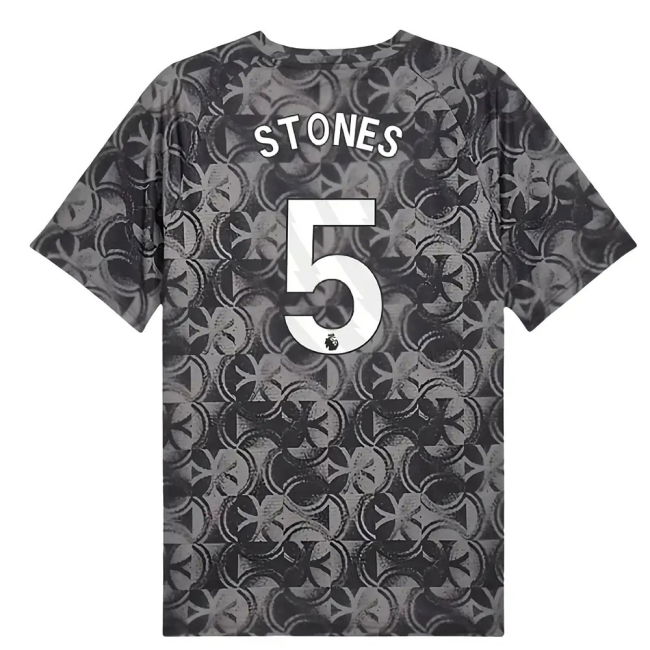 2025-2026 Man City Warm Up Jersey (Black) (Stones 5)