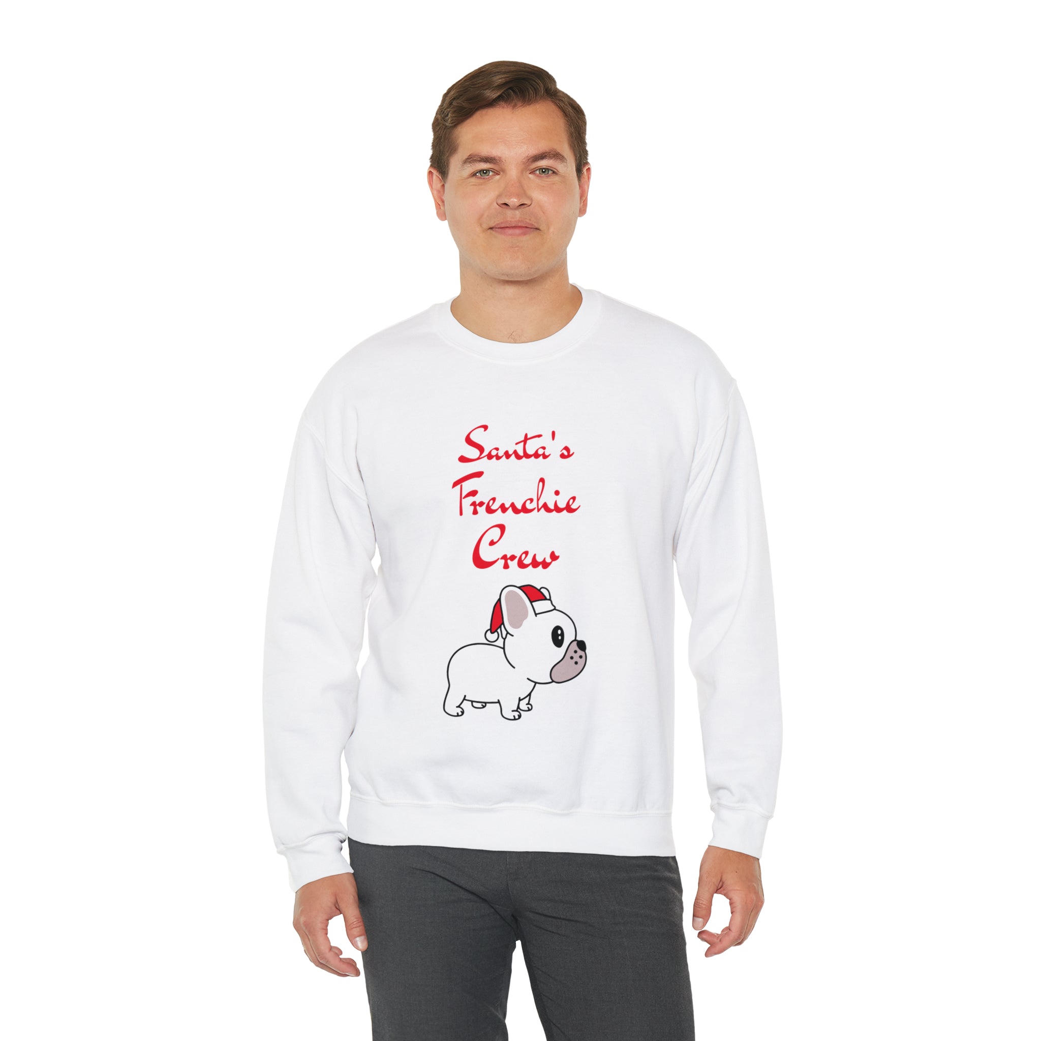 French Bulldog Santa's Frenchie Crew Sweater Unisex Sweatshirt Durable Dog Item