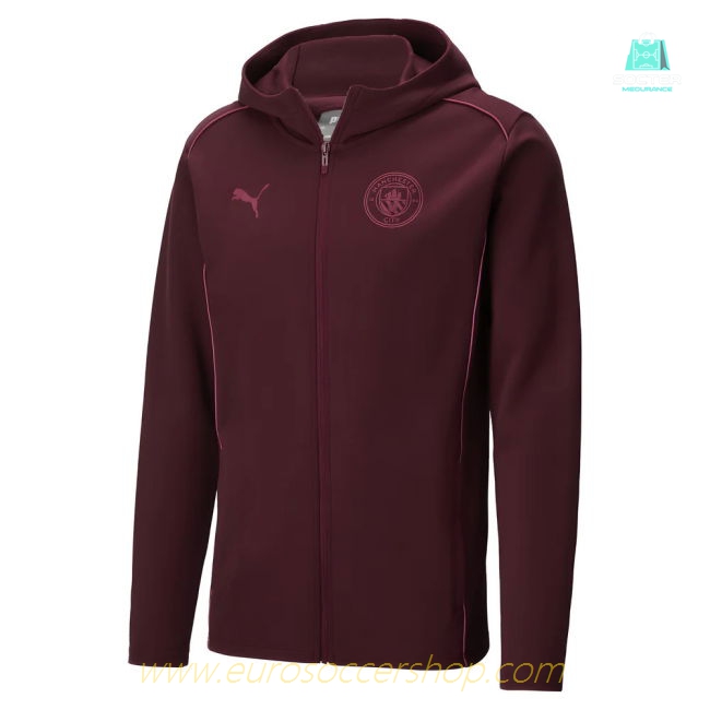 2024-2025 Man City Casuals Hooded Jacket (Dark Jasper)