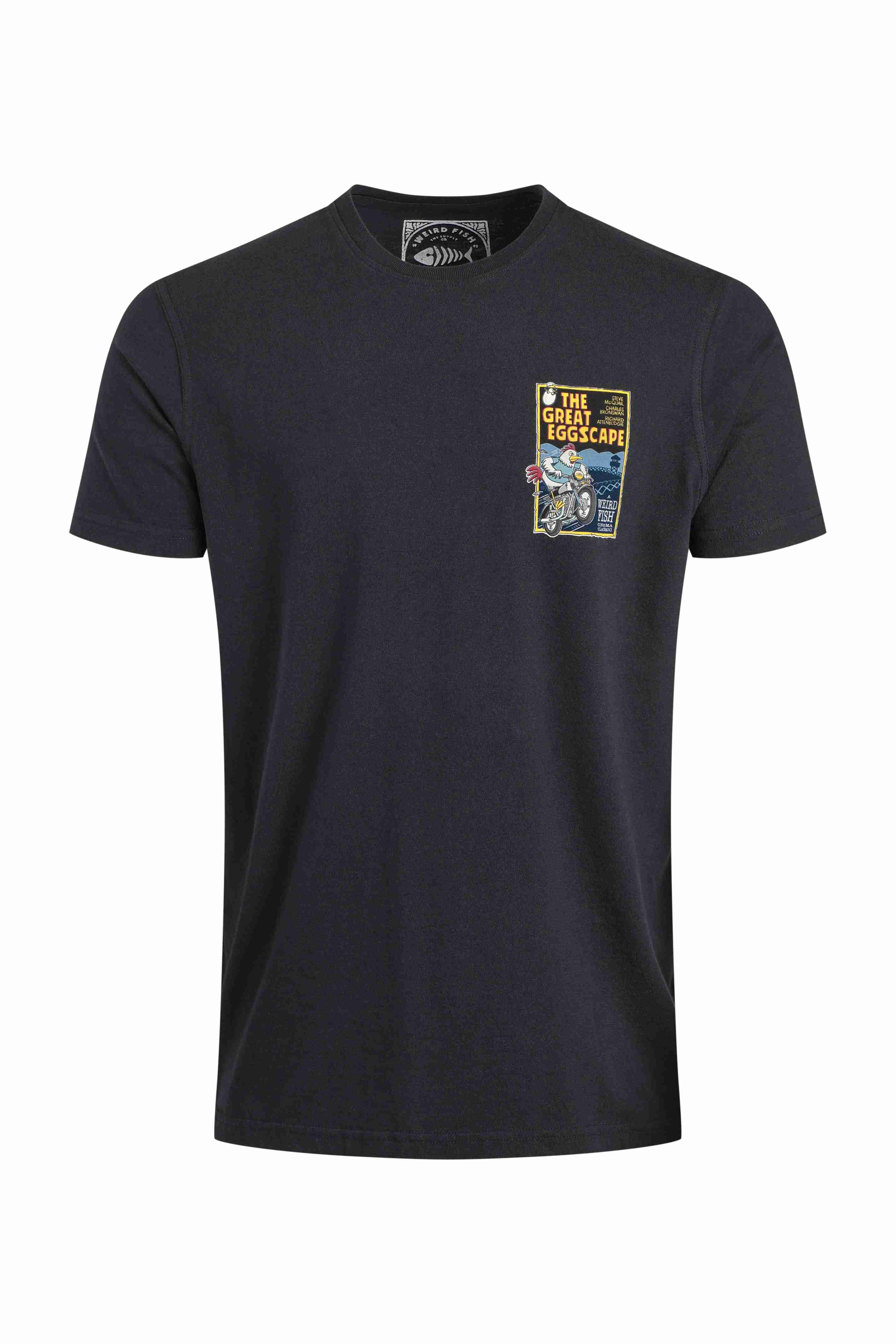 The Great Eggscape Back Print Artist T-Shirt Navy