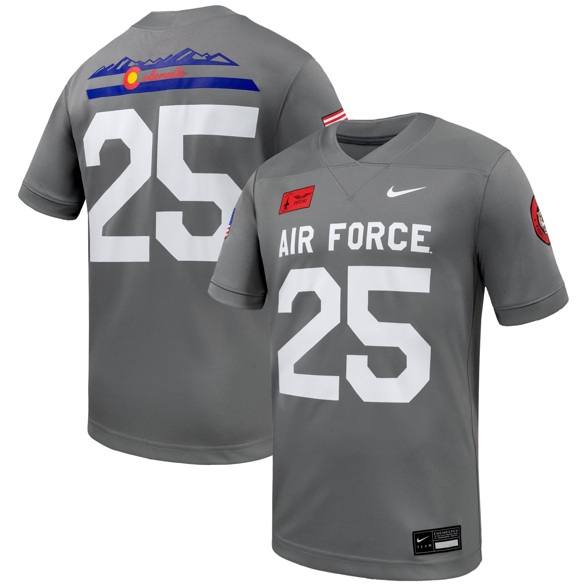 #25 Air Force Falcons Nike APLS Fighting Falcon Collection Game Football Jersey - Gray