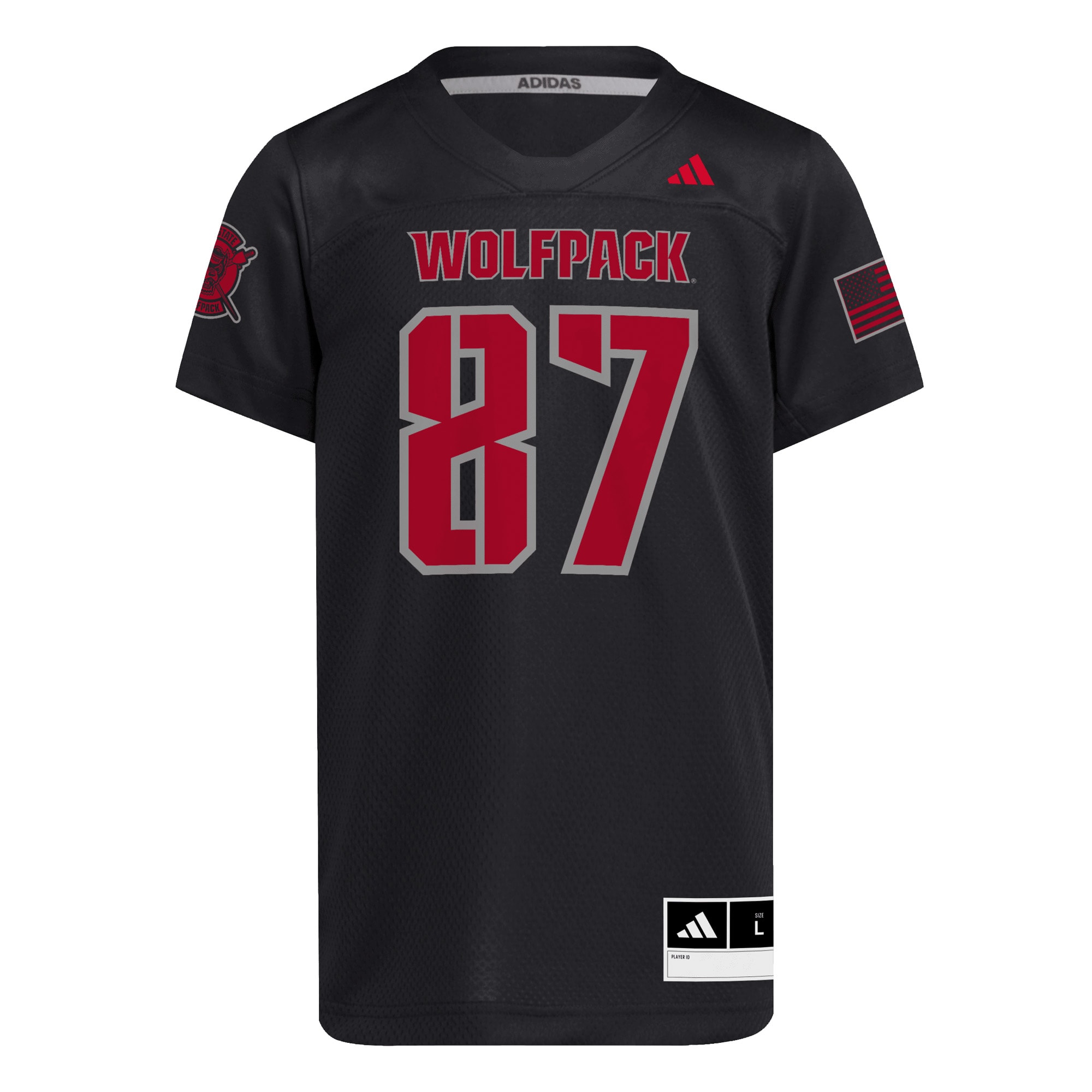 #87 NC State Wolfpack Youth Honor & Support Strategy 2026 Season Football Jersey - Black