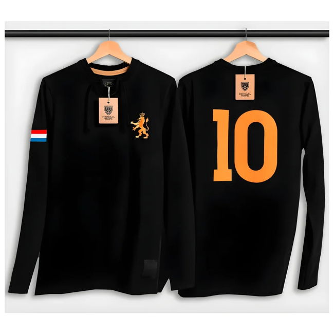 Holland Bergkamp Retro Shirt Black De Leeuw Authentic Premium