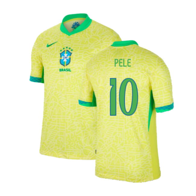 Premium 2024-2025 Brazil Home Dri-Fit Adv Match Shirt (Pele 10)