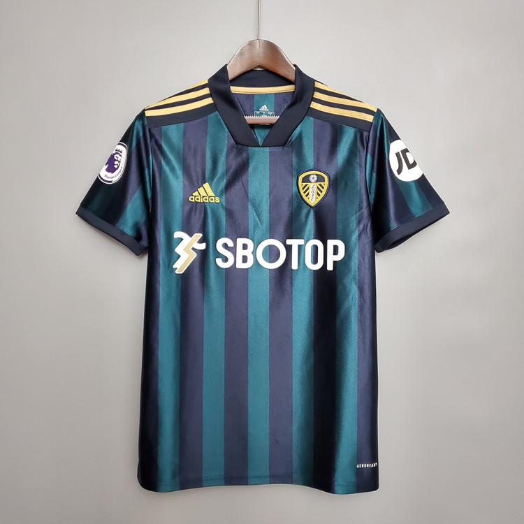 Official LEEDS UNITED FC 20-21 AWAY DARK GREEN SOCCER JERSEY FOOTBALL