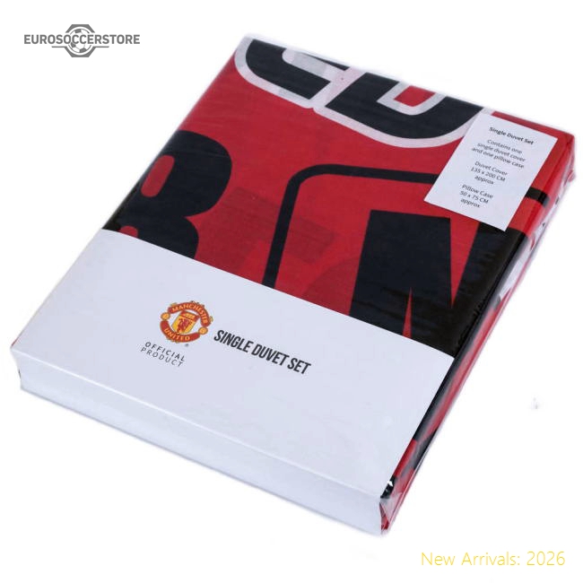 Manchester United Fc Patch Single Duvet Set - Authentic Design