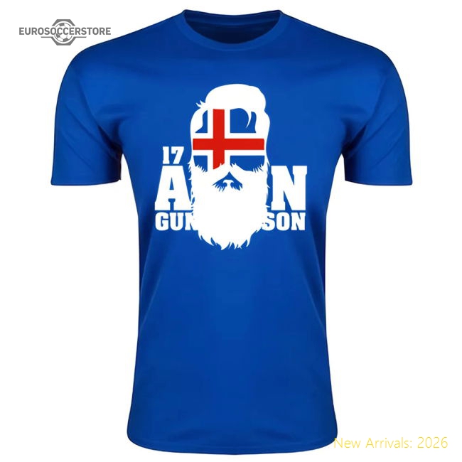 Iceland Aron Gunnarsson T-Shirt (Blue)