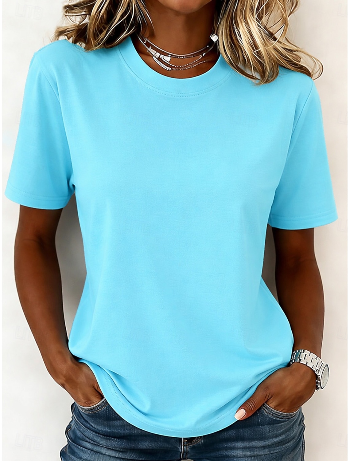 Women's 100% Cotton T-Shirts - Quality Basic Short Sleeve V Neck Tee