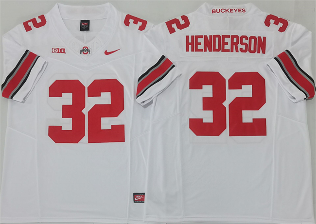 Men's OSU Ohio None #32 moisture wicking White 2025 away jersey Jersey