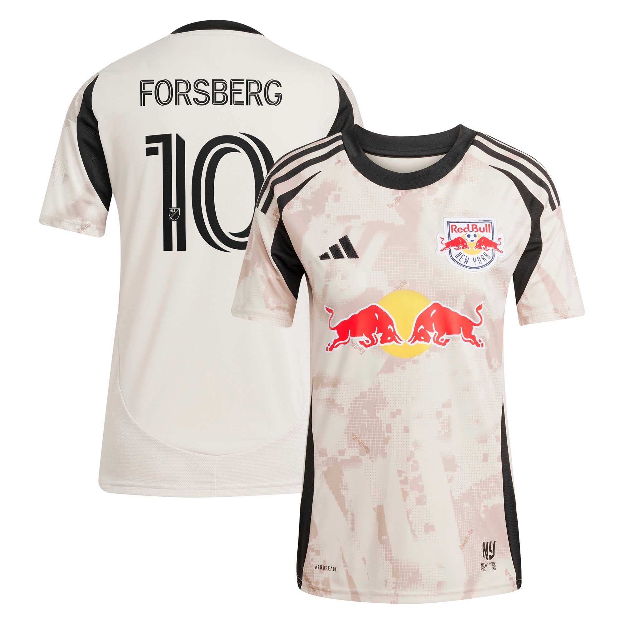 [JED] Youth Emil Forsberg New York Red Bulls Women's 2025 Stone Kit Replica Player Jersey - Tan
