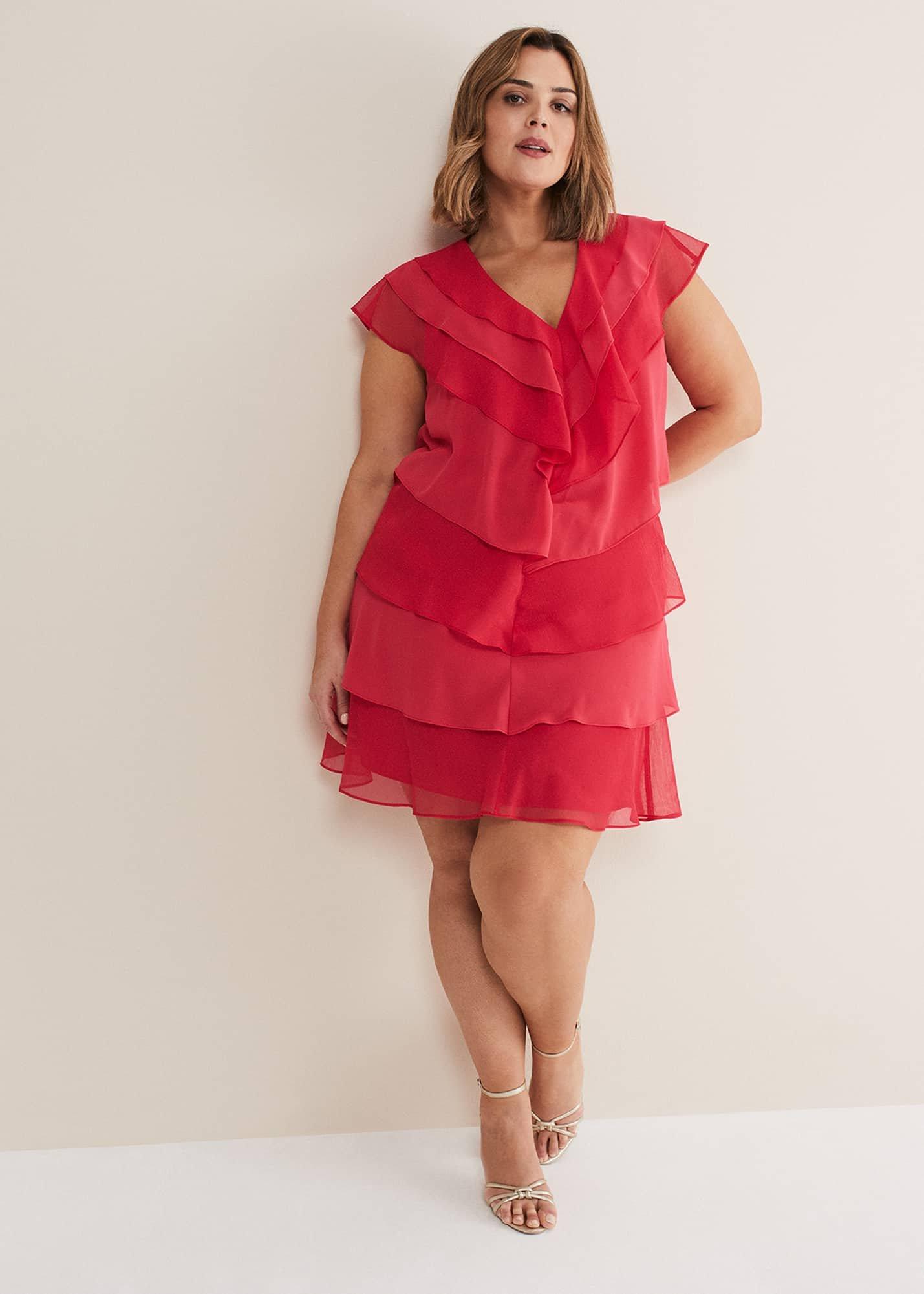 Sage Pleated Ruffle Mini Dress