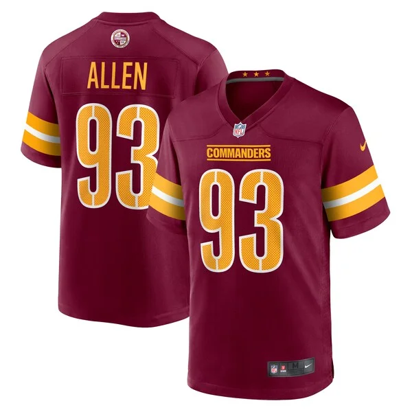 None Jonathan Allen Game Jersey - Burgundy | NFL Player Jersey