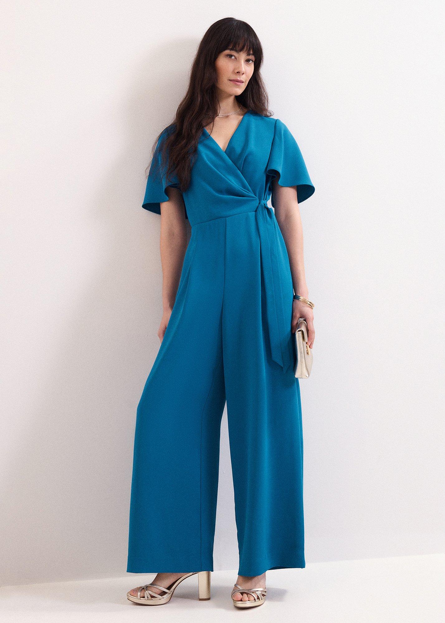 Petite Julissa Blue Wide Leg Jumpsuit
