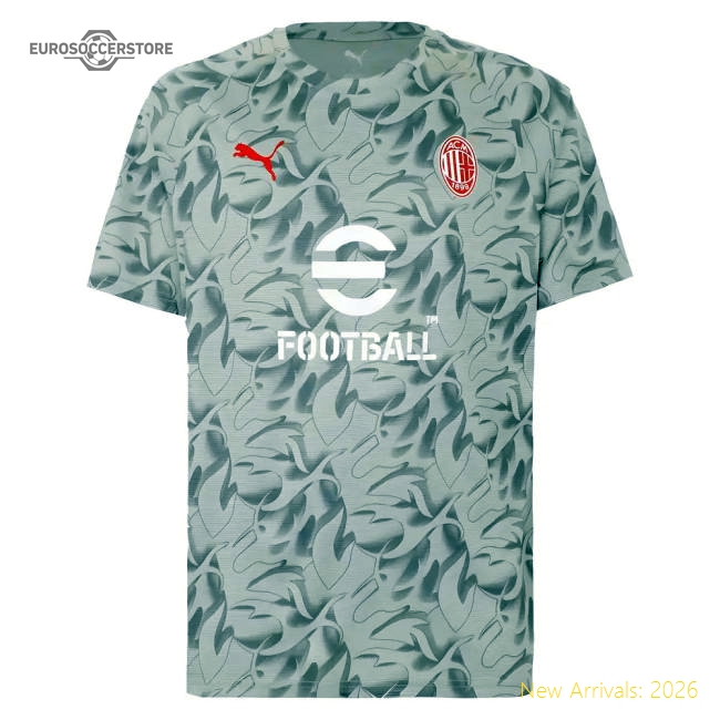 2025-2026 Ac Milan Warm Up Fan Jersey (smokey Gray) (baresi 6)
