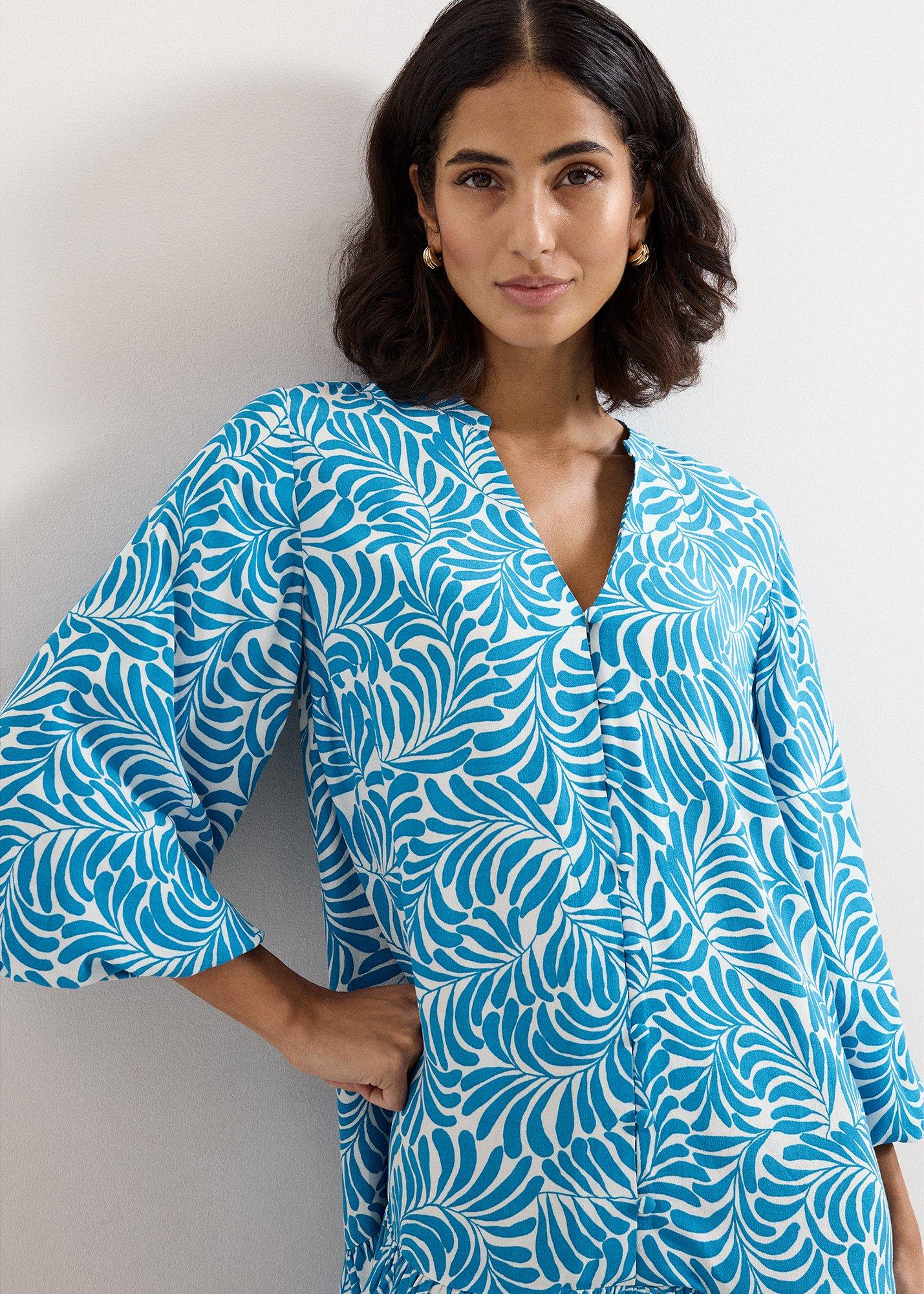 Phoebe Blue Print Swing Dress