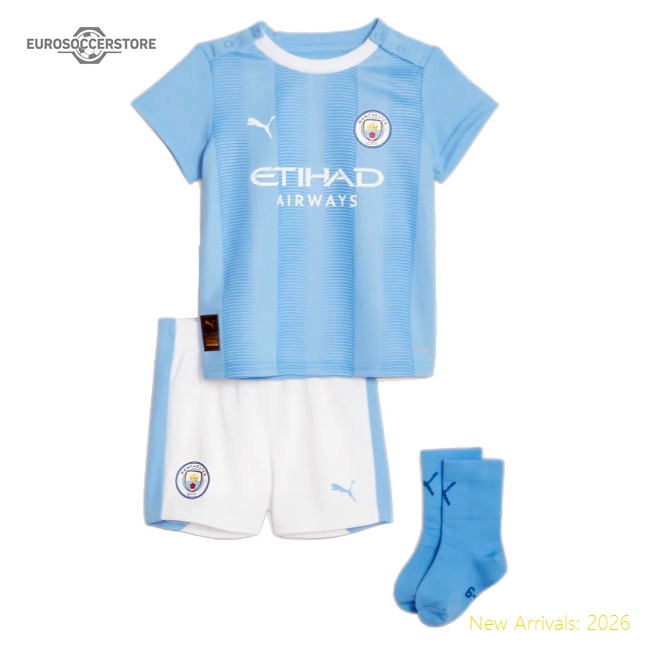 Official 2023-2024 Man City Home Baby Uniform HAALAND 9