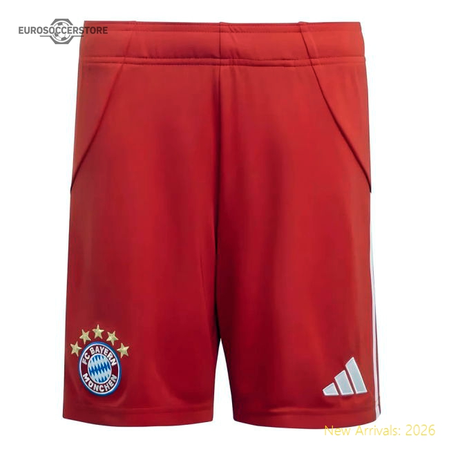 2025-2026 Bayern Munchen Home Jersey Shorts (Red) - Kids