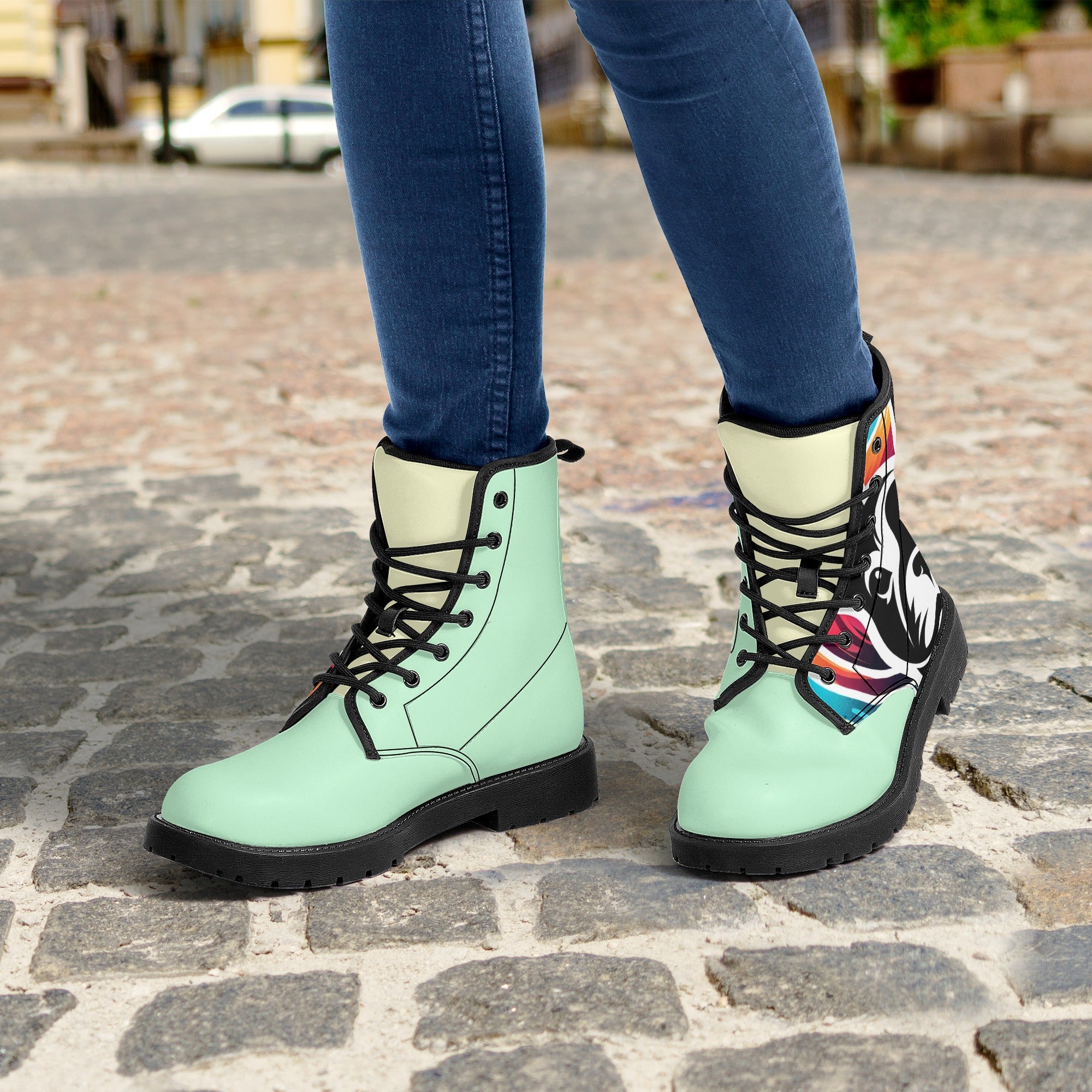 Frenchie-Fan Stylish Lucy - Leather Boots for Pet Enthusiasts Durable