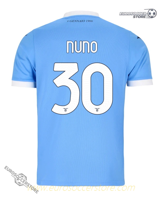 Lazio's 25-26 Home Jersey with NUNO 30 Printing