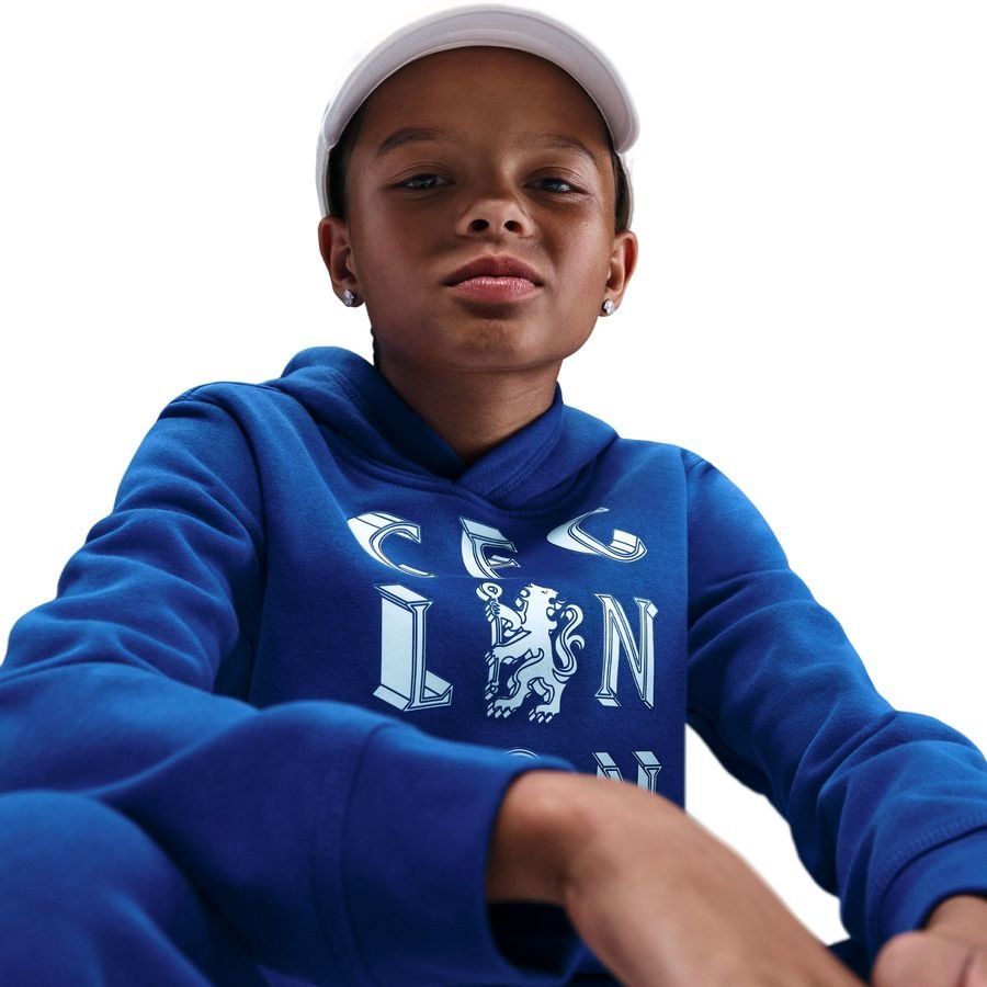 Chelsea Hoodie Nsw Club Rush Blue/pure White Kids Supporter Version