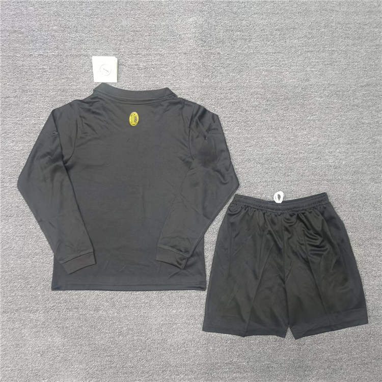 Breathable Kids AC Milan 125th Anniversary Black Kit ShirtShorts