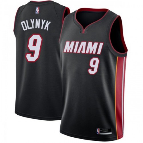 MIA Black Nike M. Heat #9 NBA Jersey Game Day Wear Basketball Jersey