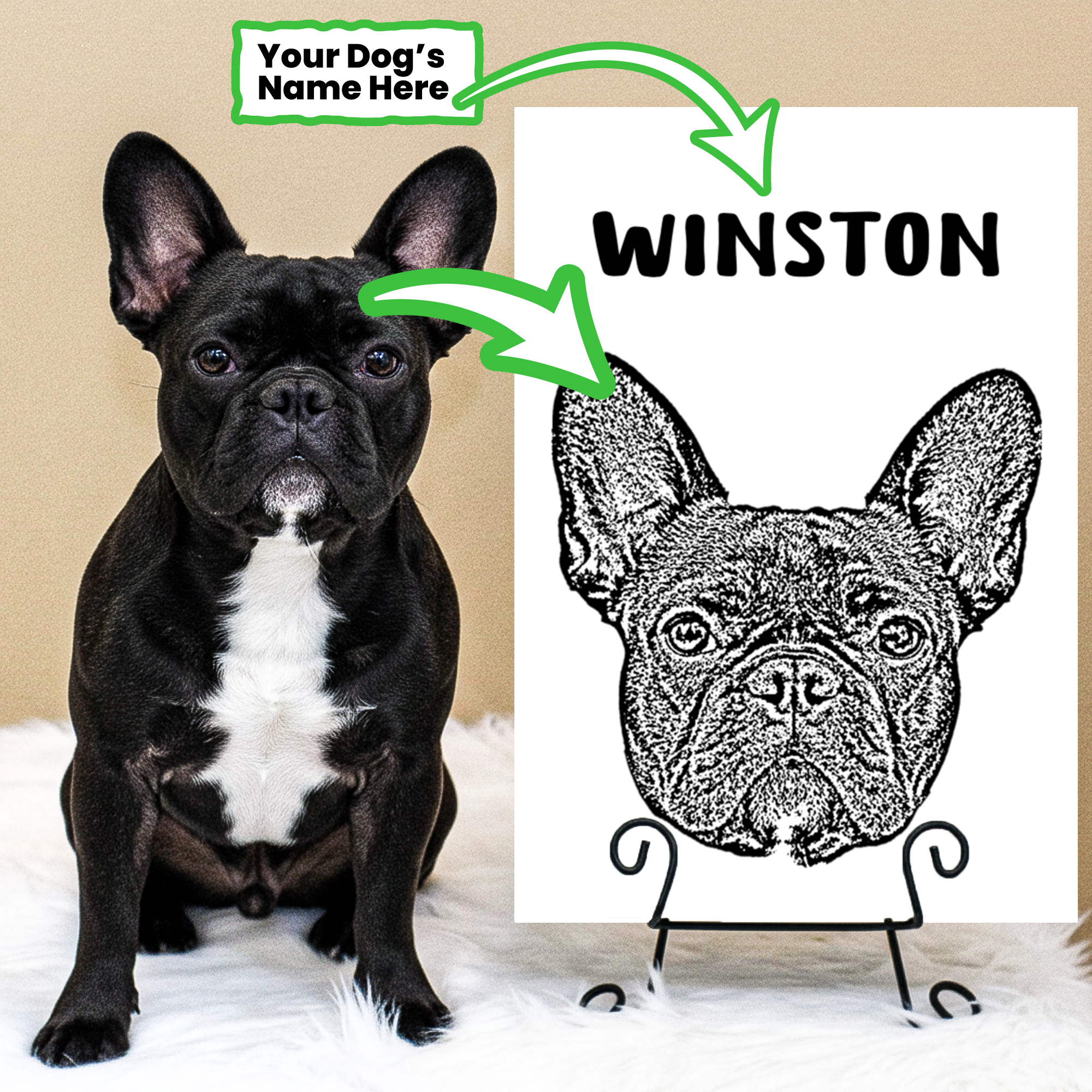 Personalized Vertical Canvas Painting For Frenchie Fans | Unique Design
