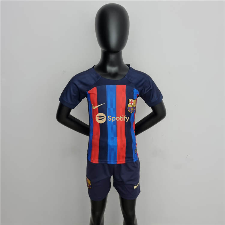High Performance Barca Kids Barcelona FC 2223 Home Kit ShirtShorts
