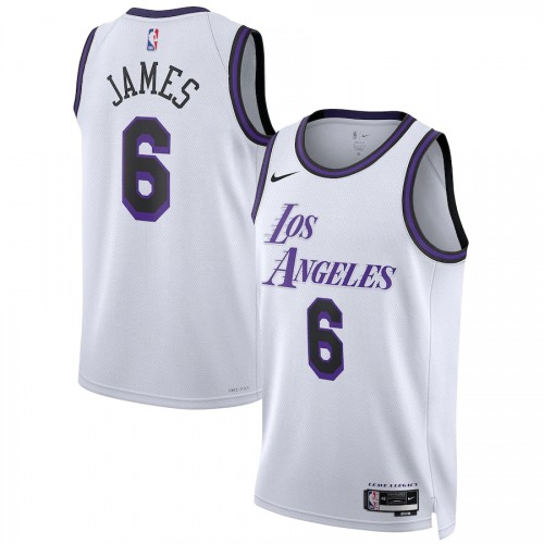 Lakers White LeBron James #6 Nike Jersey - Discounted NBA Fan Apparel