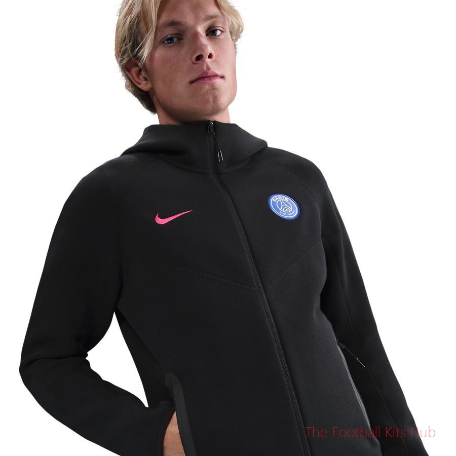 Paris Saint Germain Hoodie NSW Tech Fleece FZ Windrunner 3rd - Black/Global Red