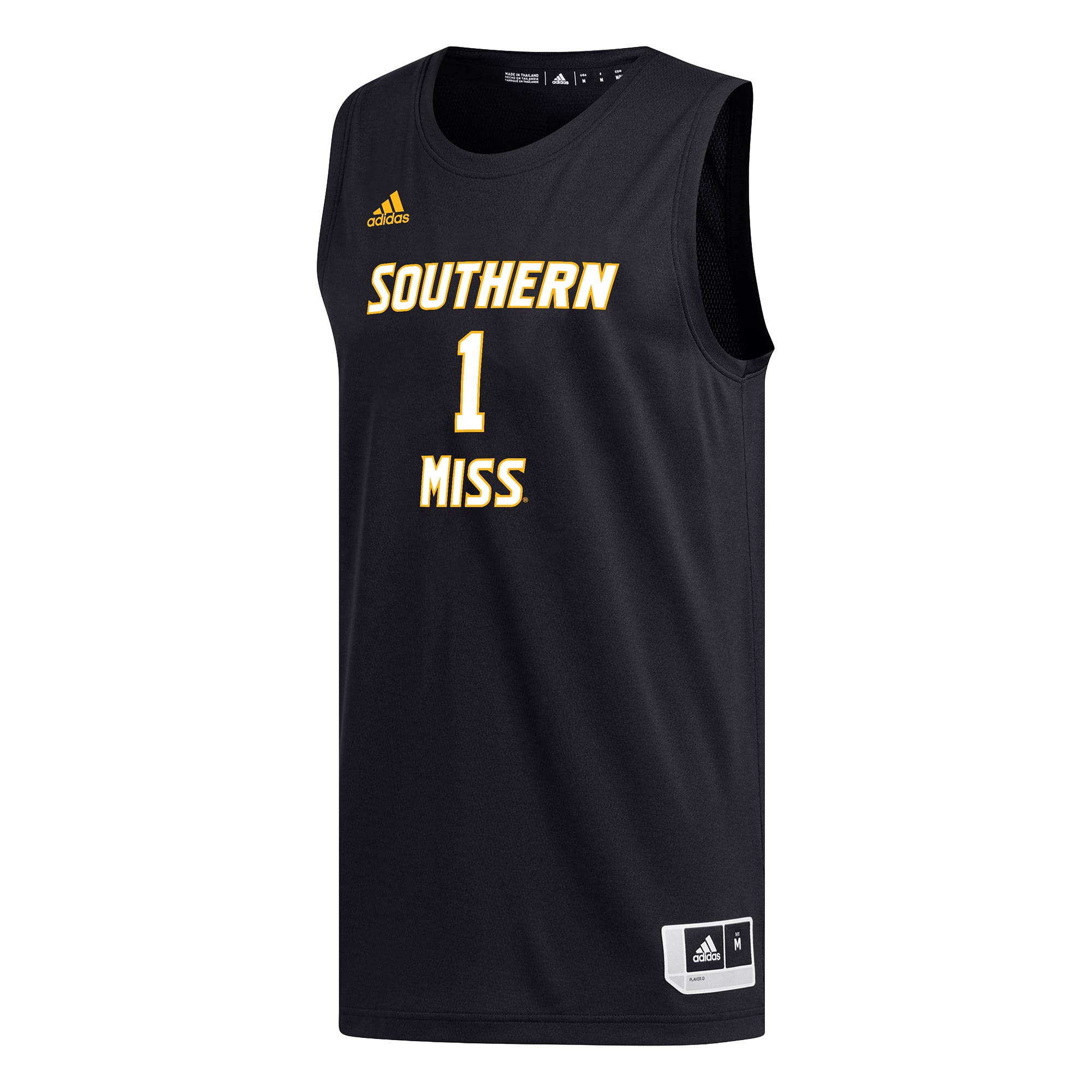 #1 Southern Miss Golden Eagles adidas Replica Basketball Jersey - Black