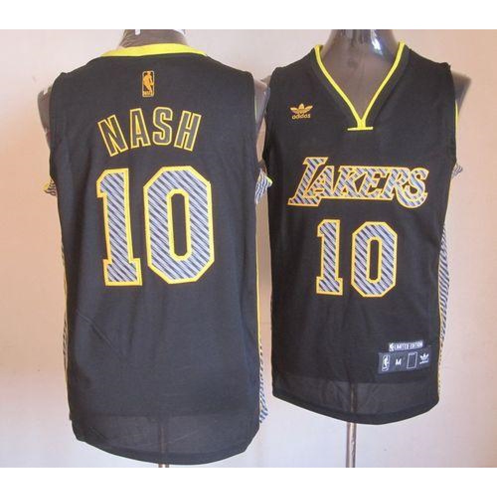 Lakers #10 Steve Nash Black Electricity Fashion Stitched NBA Jersey