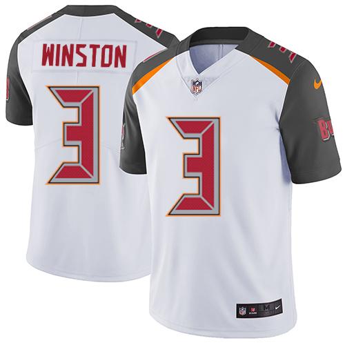Official NFL T B Buccaneers #3 Jameis Winston White Lim-v3