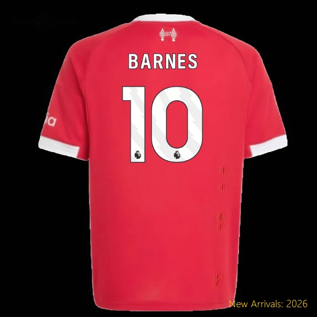 2025-2026 Liverpool Kids Durable Jersey Barnes Dri-fit Breathable