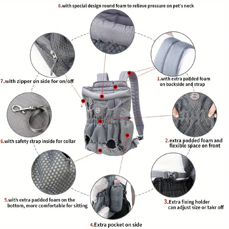 French Bulldog Woofcarry Frenchie Backpack Breathable Mesh Pet Carrier